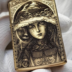Elden Ring Age of the Stars 5 Face Deep Engraved Brass Lighter Ranni the Witch Design Gift for Boyfriend Birthday Game Fans