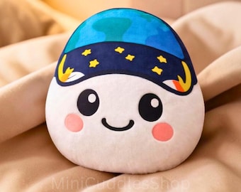 Rise Plush Pillow, Artemis Inspired Character Pillow, Cute Space Room Decor, NASA Fan Gift, Round Kawaii Cushion, Space Lover Plush