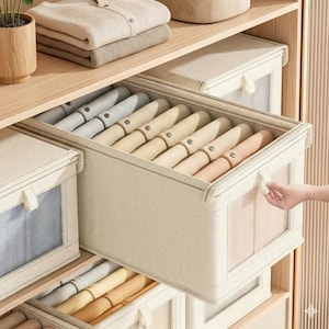 Boîte de rangement pliable en tissu avec couvercle, fenêtre transparente, poubelle de rangement pour penderie