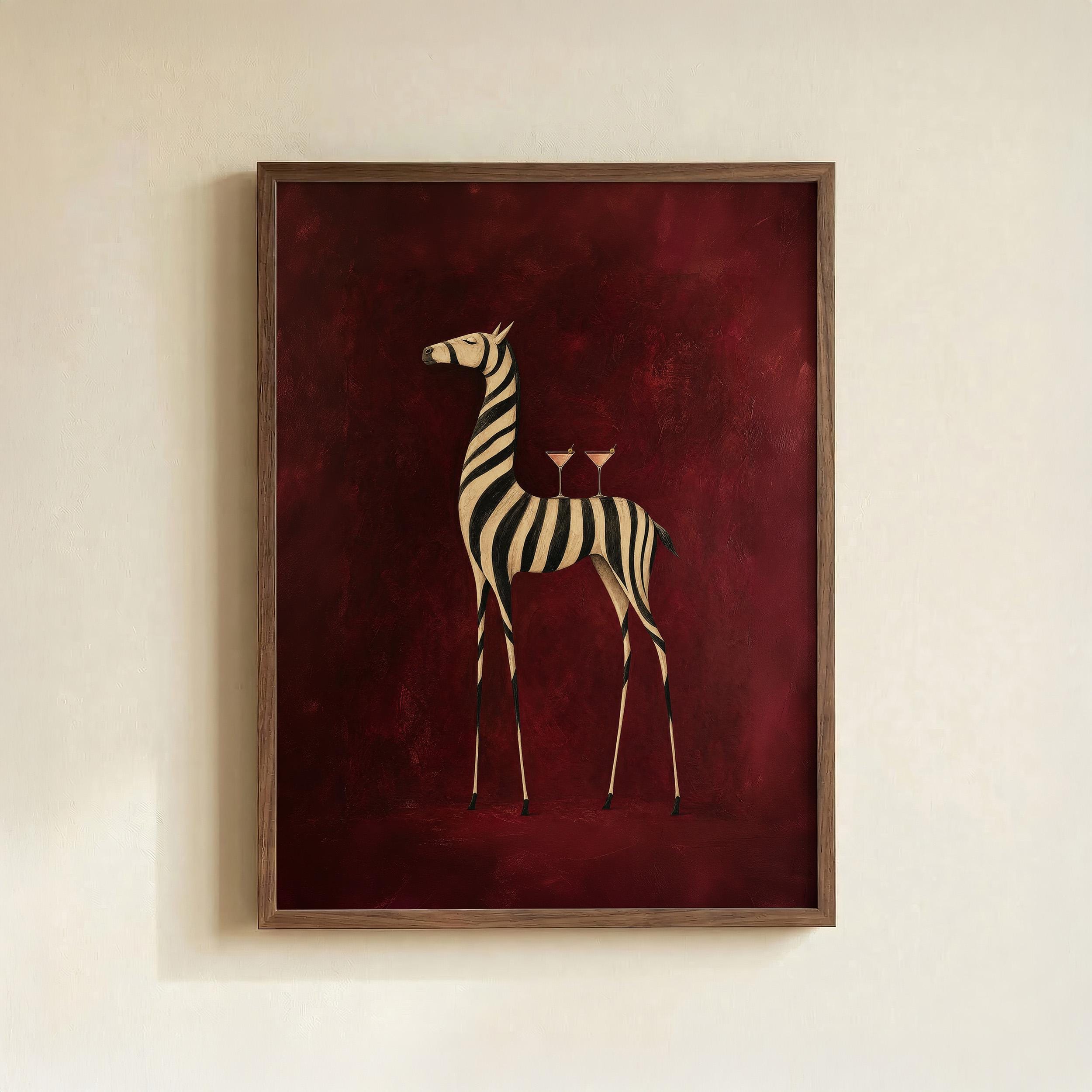 Zebra Painting Vintage Framed - Etsy