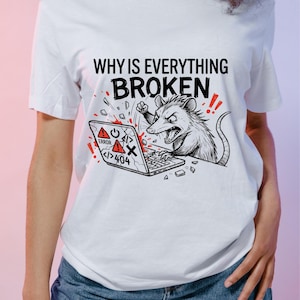 Funny Opossum Programmer Burnout Humor T-Shirt (Digital Download)