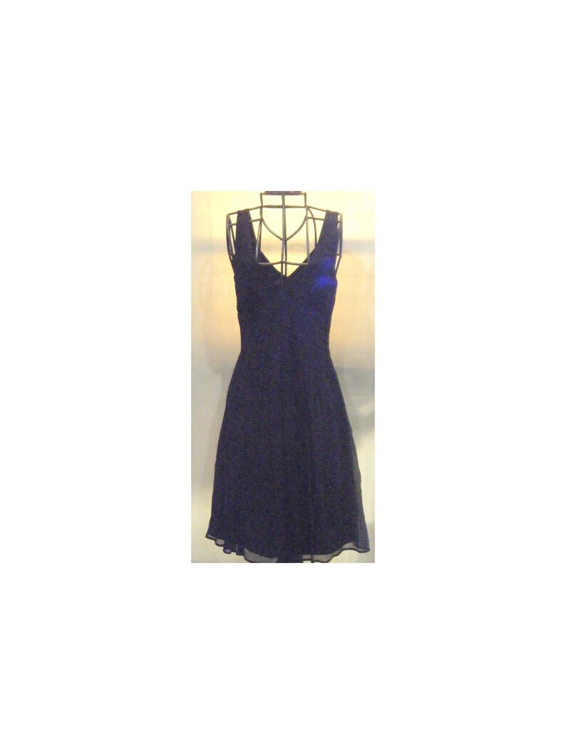 Vintage Black Silk Cocktail Dress Aline Skirt Lightweight Etsy