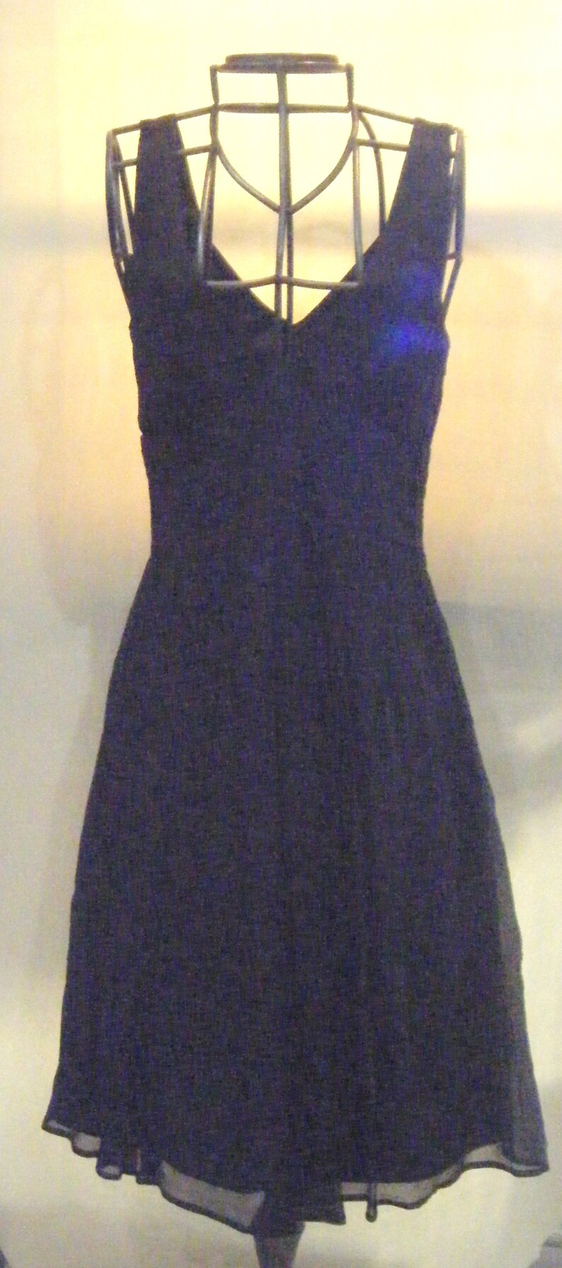 Vintage Black Silk Cocktail Dress Aline Skirt Lightweight Etsy