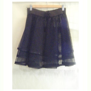 Vintage Betsey Johnson Black Mesh Crinoline Mini Skirt Classic Retro Fashion Size Small/Petite