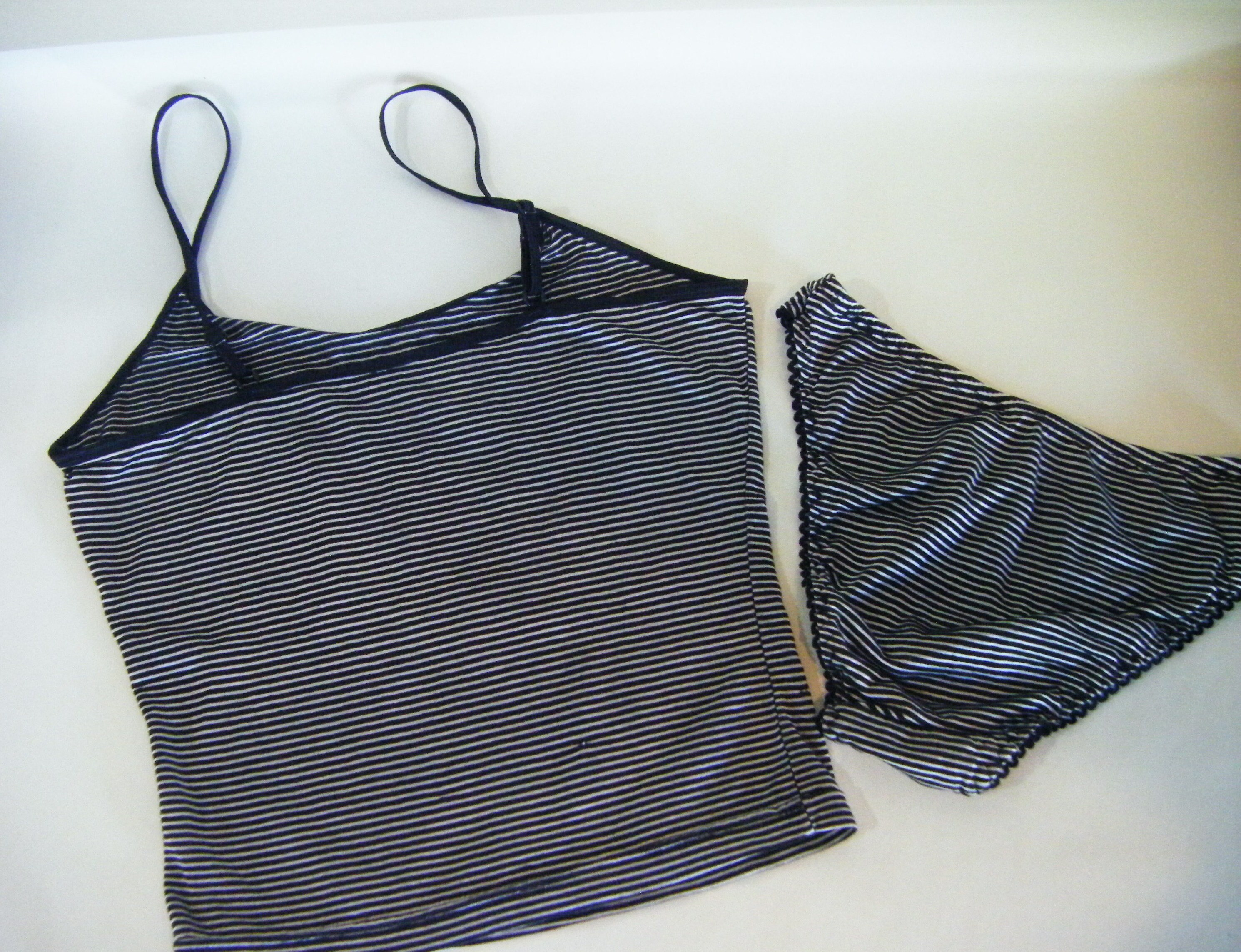 Vintage Striped Lingerie Sleep Set Tank and Panties Underwear - Etsy