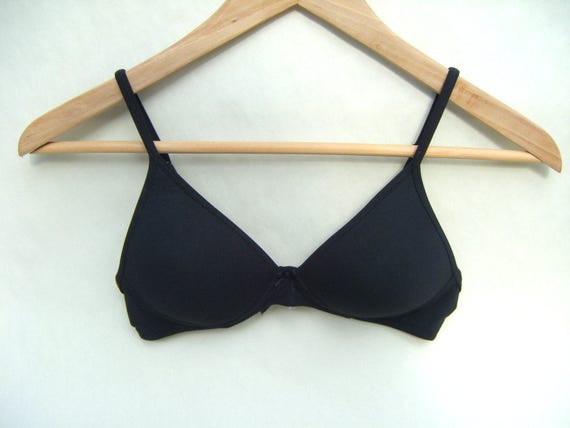 Vintage Classic Black 32A Bra Padded 1990s Lingerie T-shirt Bra