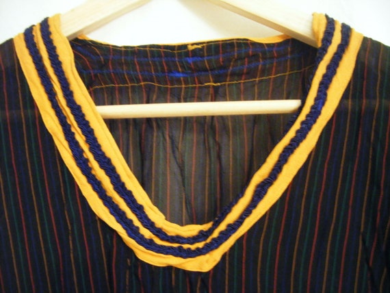 Vintage Sheer Black and Orange Pinstripe Ladies P… - image 4