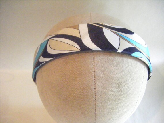 Vintage Abstract Pattern Fabric Satin 2 Inch Head… - image 1