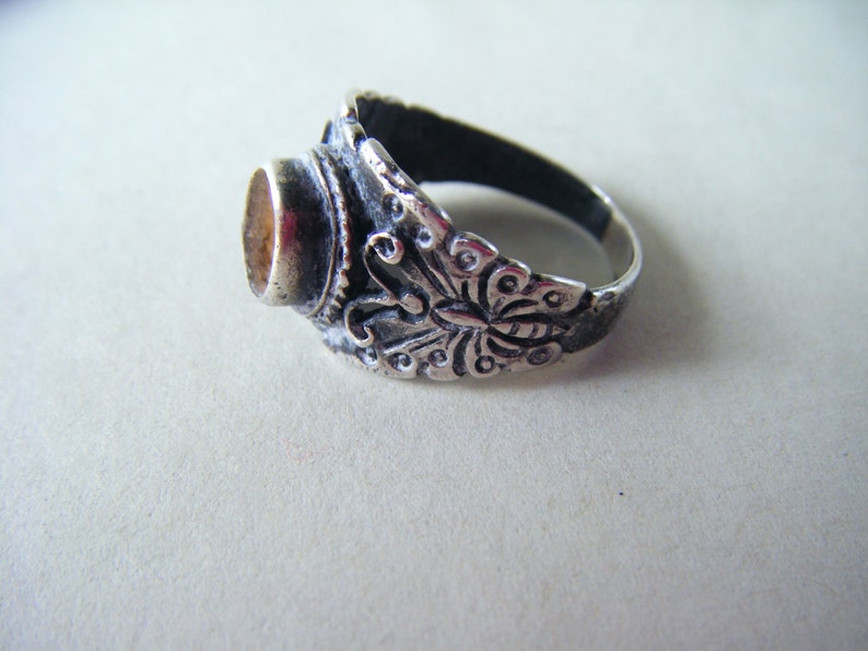 Vintage Sterling Silver Ring Stone Setting Classic Design Jewelry ...