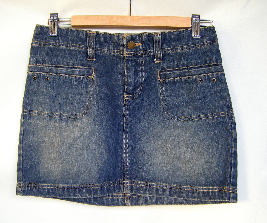 Vintage Denim Micro Mini Skirt Mossimo Casual Distressed Jean - Etsy