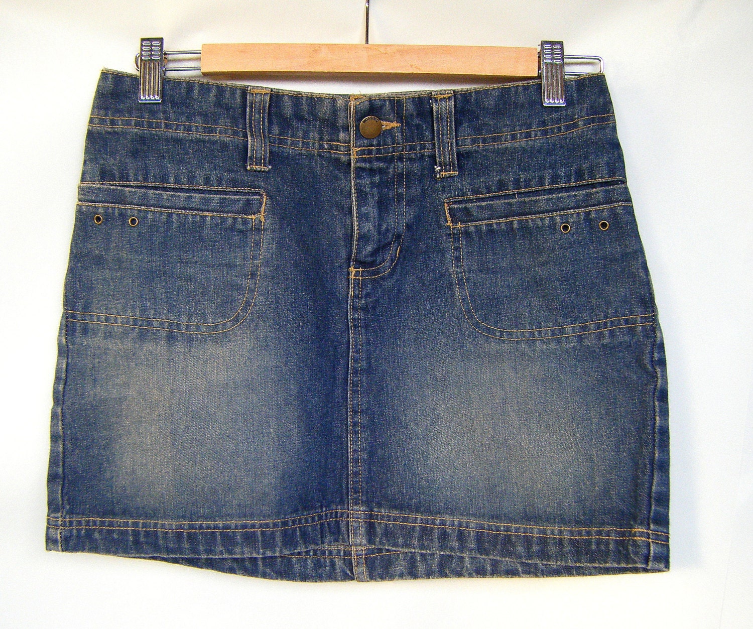 Vintage Denim Micro Mini Skirt Mossimo Casual Distressed Jean Fashion ...