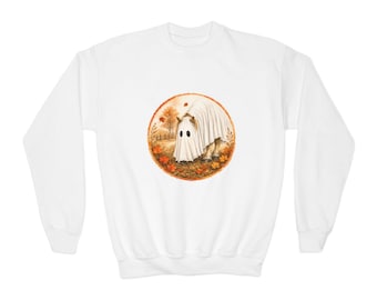 Youth Ghost Horse Sweatshirt | Cute Halloween Pony Crewneck