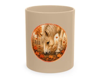 Autumn Horse Mug | Horse Lover Gift | Fall Coffee Mug | Cozy Farmhouse Mug | Equestrian Gift
