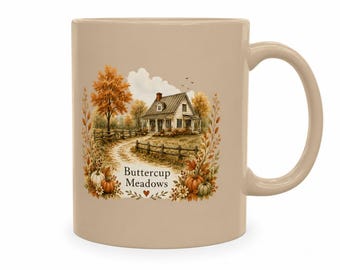 Morning at Buttercup Meadows Mug | Cozy Fall Coffee Cup | Autumn Farmhouse Ceramic Mug