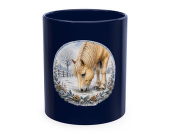 Winter Horse Mug | Cozy Winter Coffee Mug | Horse Lover Gift | Farmhouse Coffee Cup | Equestrian Mug