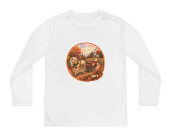 Youth Horse Lover Fall Shirt | Autumn Wagon & Sleigh Design