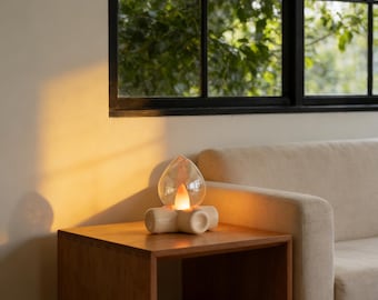 Gezellige kampvuurtafellamp, sfeerbedlicht, handgemaakte vlamnachtlamp, warme sfeerverlichting cadeau voor verjaardag, slaapkamerdecor
