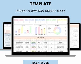 Plantilla de lista de tareas y seguimiento de hábitos para Google Sheets (descarga digital)