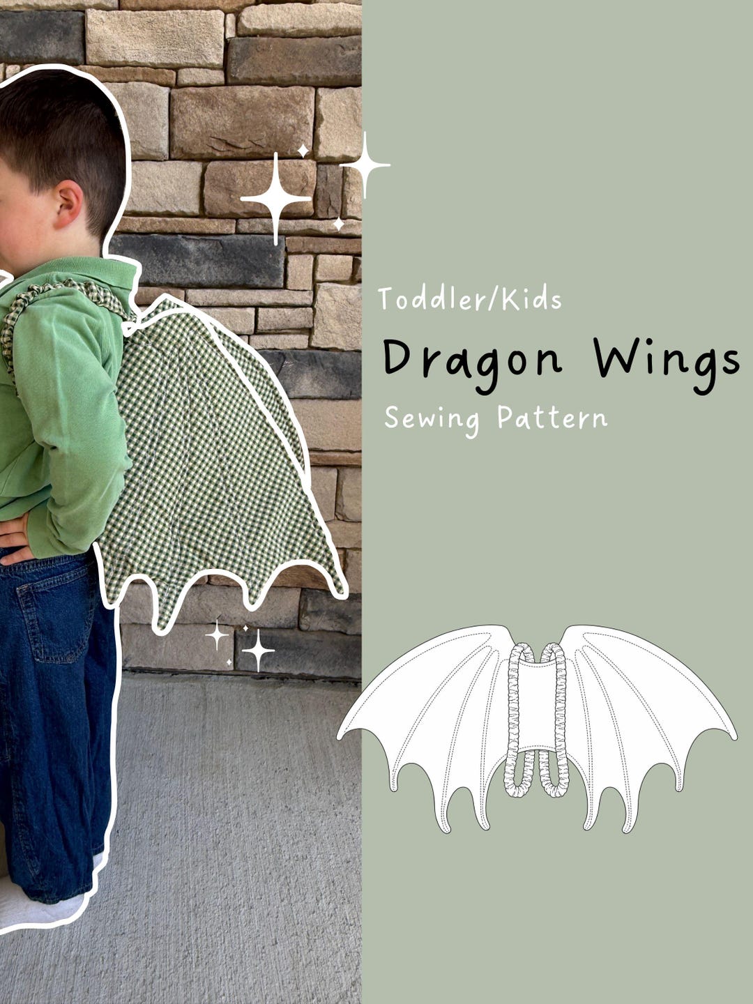 Dragon Wings Sewing Pattern Fro Toddler/kids, Including PDF Print at ...