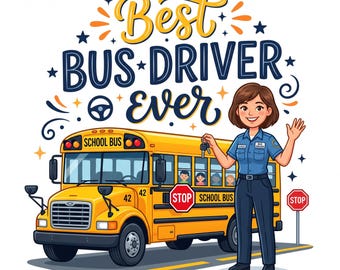 School Bus Driver PNG | Driver Gift Design | Staff Appreciation Sublimation | Instant Download