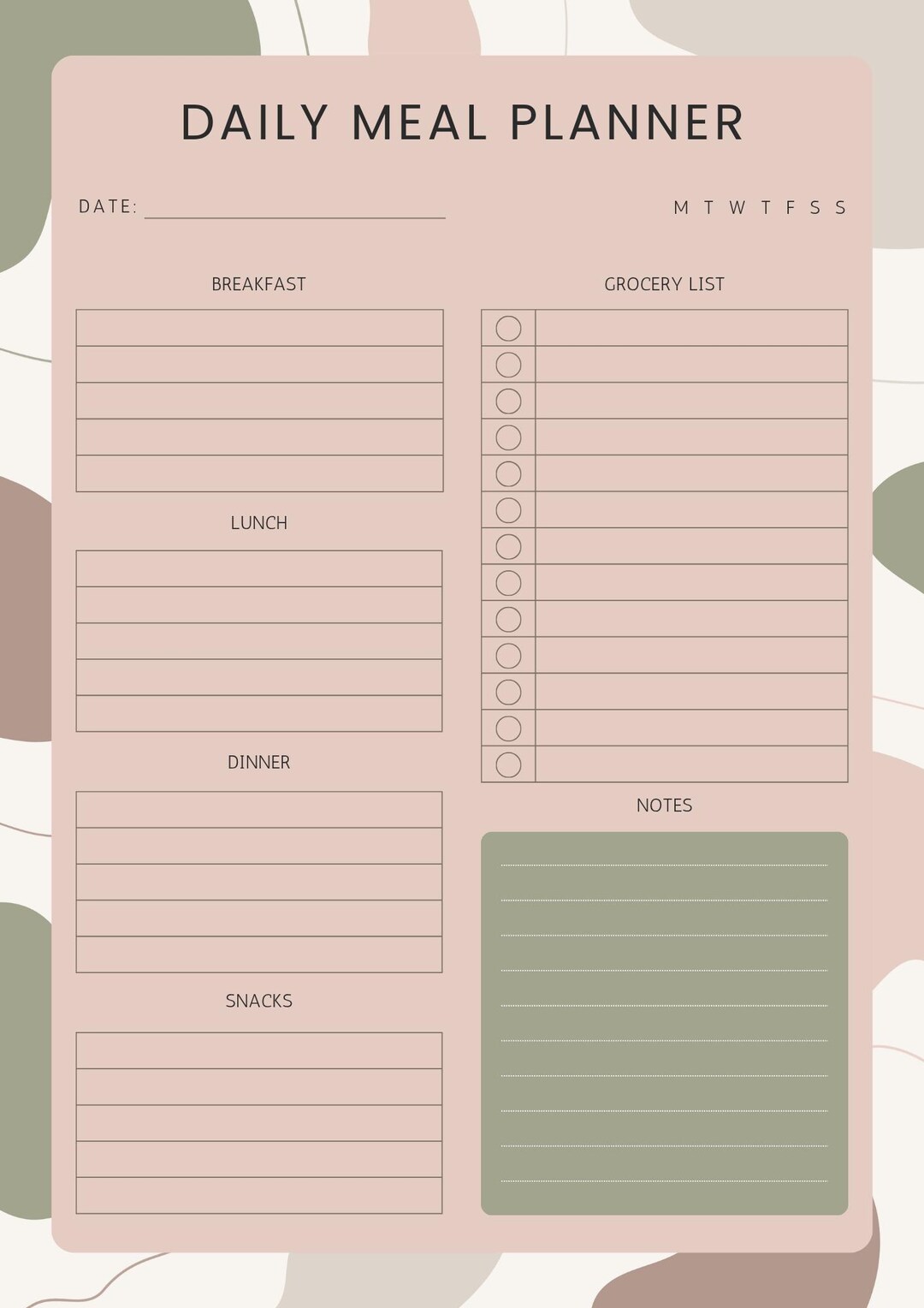 Daily Meal Planner Bundle | 12 SVG & PNG Designs - Etsy
