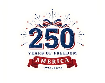 USA 250th Anniversary PNG | Patriotic Bow Design, Freedom Celebration (Digital Download)