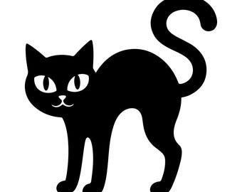 Halloween Cat SVG, Spooky Horror Clipart, Fall Cut File, Cricut Download