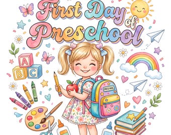 Preschool PNG | First Day of School Back to School Clipart Design