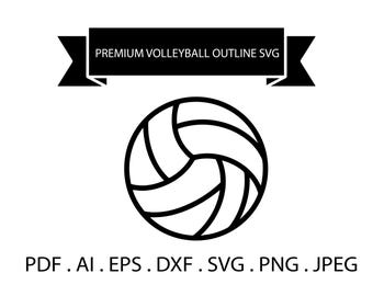Contorno de bola de vôlei em SVG, arquivo de corte para Cricut, arte vetorial de linha esportiva (download digital)