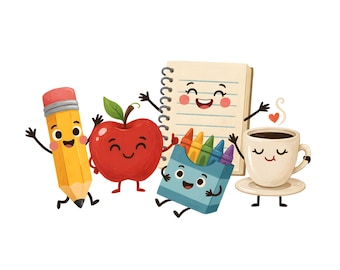 Back to School PNG | Teacher Shirt Supplies Crayon Apple Pencil Notebook Design