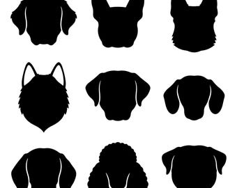 Dog Breed SVG Bundle, Dog Head Silhouette Cut Files for Cricut, Pet Gift