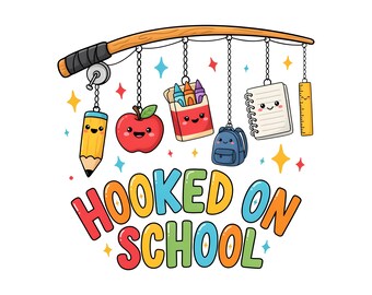 Back to School PNG, School Supplies Design, First Day Student Shirt Graphic, Digital Download