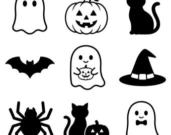 Halloween SVG Bundle, Ghost Pumpkin Clipart, Spooky Cut File, Cricut Download