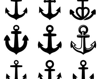 Anchor SVG Bundle, Nautical Clipart, Beach Cut File, Cricut Digital Download