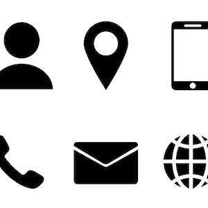 Contact Icons Bundle Svg Png Dxf Eps Ai Pdf Digital Download