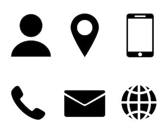 Contact Icons Bundle Svg Png Dxf Eps Ai Pdf Digital Download
