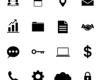 Pacote de ícones para escritório | Conjunto de ícones vetoriais SVG, PNG e EPS