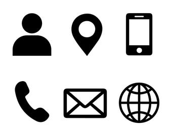 Minimalist Business Card Icon Set - Vector SVG & EPS