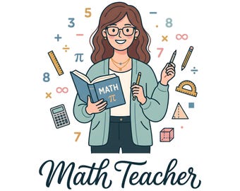 Math Teacher Design | Female Educator | Classroom Gift | Back to School Sublimation