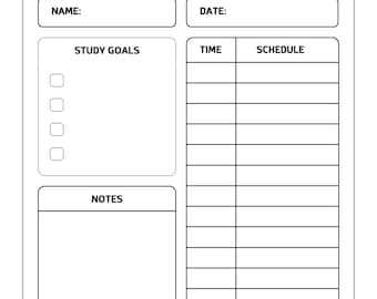 Minimalistischer Studenten-Planer-Bundle, täglicher Lern-Tracker, akademisches PDF-Layout (digitaler Download)