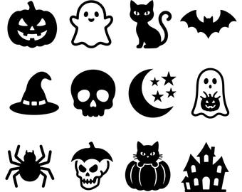 Halloween SVG Bundle, Pumpkin Ghost Clipart, Spooky Cut File, Cricut Download