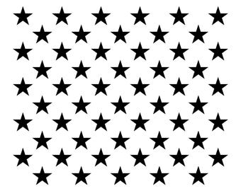 50 Stars SVG Bundle, USA Flag Stars Cut File, Patriotic Clipart (Digital Download)