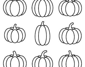 Pumpkin Outline SVG Bundle, Fall Line Art Cut Files for Cricut, Stencil Set