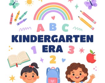 Kindergarten Era PNG | Back to School Kids Shirt Design | Sublimation PNG