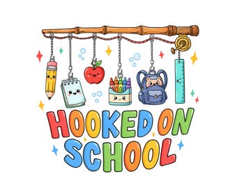 Back to School PNG, School Supplies Design, First Day Student Shirt Graphic, Digital Download