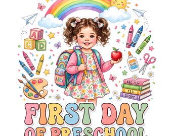 First Day of Preschool PNG | School Clipart Back to School Design