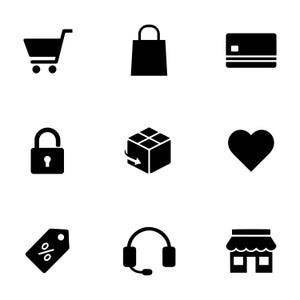 E-commerce Icon Bundle, Modern Online Shopping Vector Symbols, Store UI UX Assets