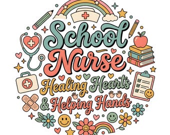 School Nurse Quote PNG, Retro Medical Sublimation, Digital Download