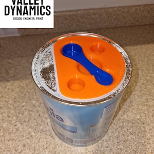 This was a personal design and print to prevent the baby formula spoon from being submerged in the formula which naturally resulted in trying to fish it out in the middle of the night! This solution ensured the spoon was always within reaching distance and prevented sticky fingers! The part was epoxy resin coated for food safe reasons.