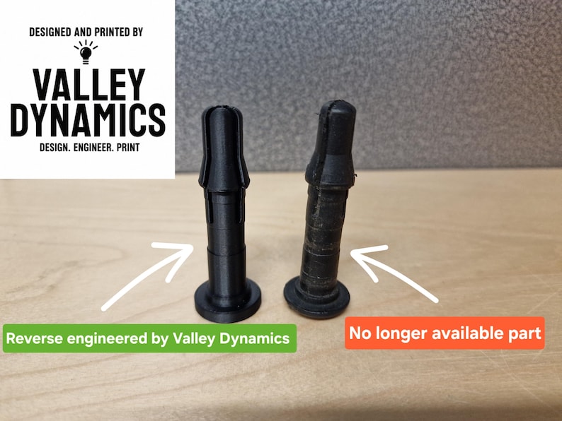 We reverse engineered a hinge pin that is no longer available. We made sure that the material was suitable for the application (constant movement and exposed to sunlight and heat)